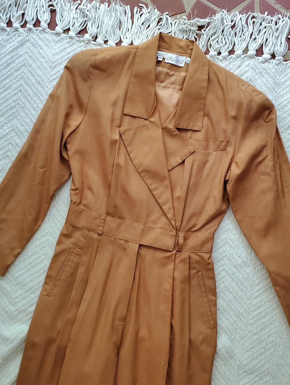 📣FLASH SALE!📣 Vintage Pia Rucci 100% Silk Tailored Power Jumpsuit 80s 90s - Picture 9 of 15